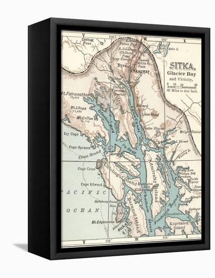 Plate 116. Inset Map of Sitka-Encyclopaedia Britannica-Framed Stretched Canvas