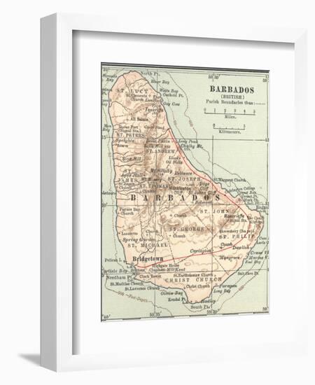 Plate 118. Inset Map of Barbados (British)-Encyclopaedia Britannica-Framed Premium Giclee Print
