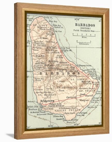 Plate 118. Inset Map of Barbados (British)-Encyclopaedia Britannica-Framed Stretched Canvas