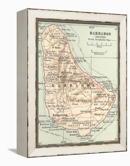 Plate 118. Inset Map of Barbados (British)-Encyclopaedia Britannica-Framed Stretched Canvas