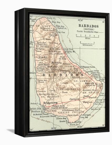 Plate 118. Inset Map of Barbados (British)-Encyclopaedia Britannica-Framed Stretched Canvas