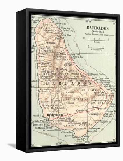 Plate 118. Inset Map of Barbados (British)-Encyclopaedia Britannica-Framed Stretched Canvas