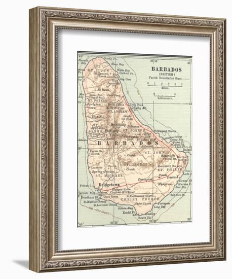 Plate 118. Inset Map of Barbados (British)-Encyclopaedia Britannica-Framed Art Print