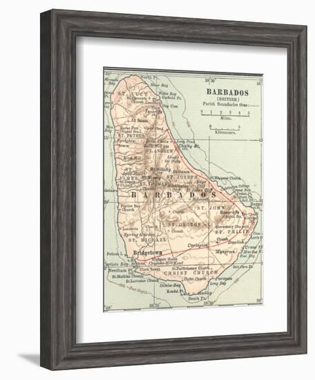 Plate 118. Inset Map of Barbados (British)-Encyclopaedia Britannica-Framed Art Print