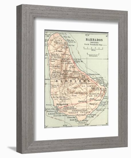 Plate 118. Inset Map of Barbados (British)-Encyclopaedia Britannica-Framed Art Print