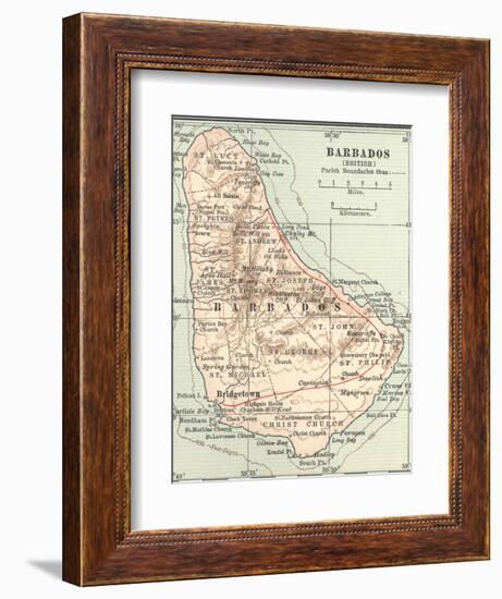 Plate 118. Inset Map of Barbados (British)-Encyclopaedia Britannica-Framed Art Print