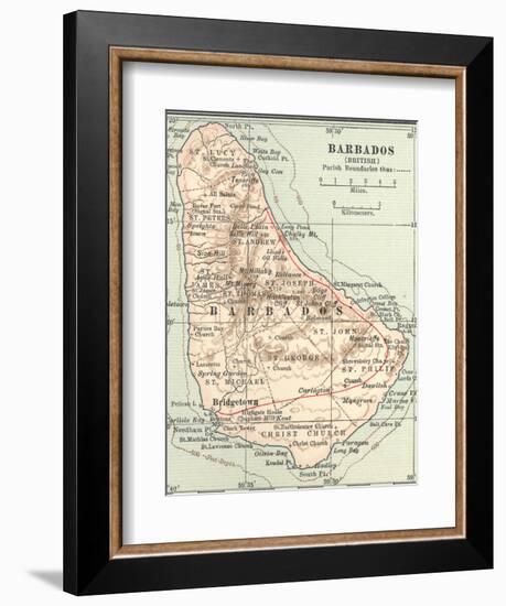 Plate 118. Inset Map of Barbados (British)-Encyclopaedia Britannica-Framed Art Print