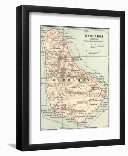 Plate 118. Inset Map of Barbados (British)-Encyclopaedia Britannica-Framed Art Print