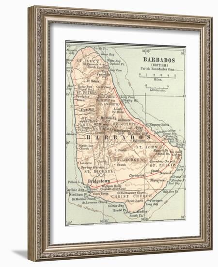 Plate 118. Inset Map of Barbados (British)-Encyclopaedia Britannica-Framed Art Print