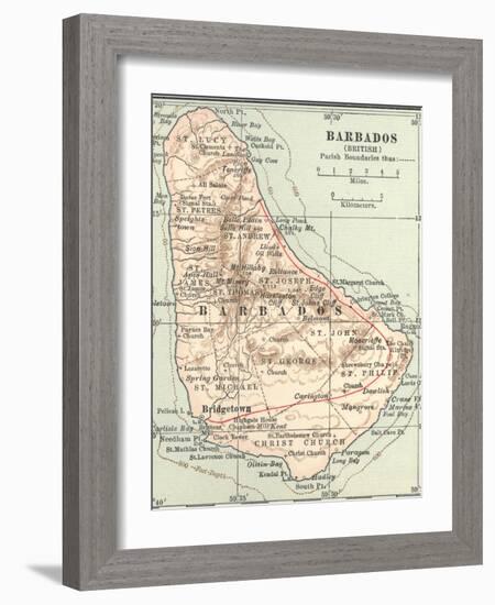 Plate 118. Inset Map of Barbados (British)-Encyclopaedia Britannica-Framed Art Print