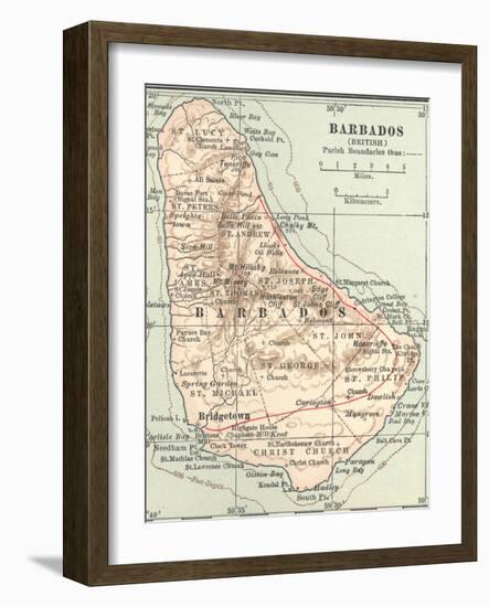 Plate 118. Inset Map of Barbados (British)-Encyclopaedia Britannica-Framed Art Print