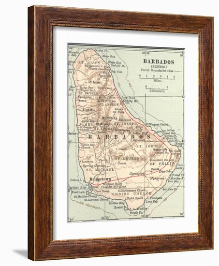 Plate 118. Inset Map of Barbados (British)-Encyclopaedia Britannica-Framed Art Print