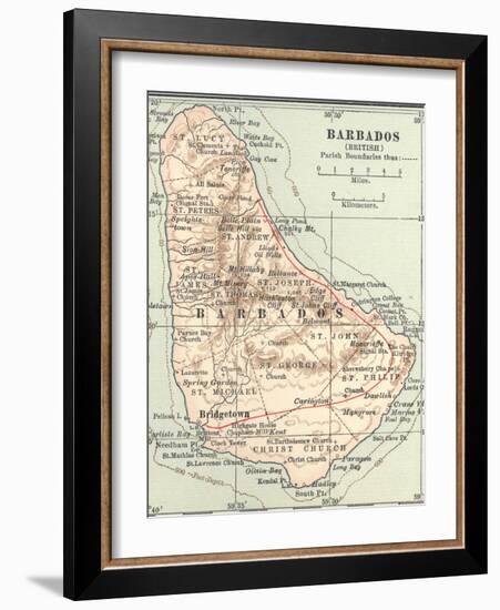 Plate 118. Inset Map of Barbados (British)-Encyclopaedia Britannica-Framed Art Print