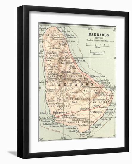 Plate 118. Inset Map of Barbados (British)-Encyclopaedia Britannica-Framed Art Print