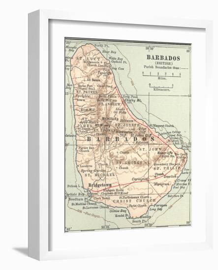 Plate 118. Inset Map of Barbados (British)-Encyclopaedia Britannica-Framed Art Print