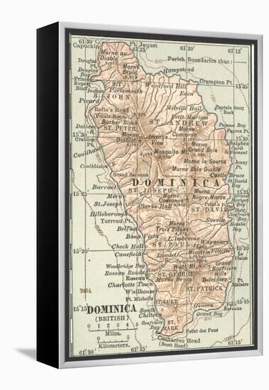Plate 118. Inset Map of Dominica (British)-Encyclopaedia Britannica-Framed Stretched Canvas