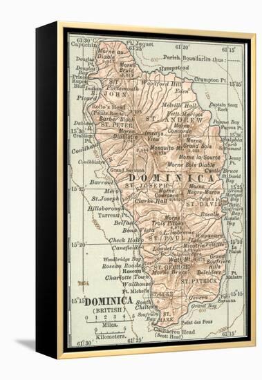 Plate 118. Inset Map of Dominica (British)-Encyclopaedia Britannica-Framed Stretched Canvas