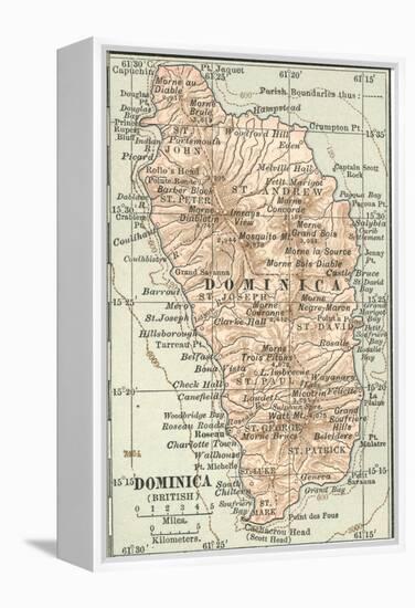 Plate 118. Inset Map of Dominica (British)-Encyclopaedia Britannica-Framed Stretched Canvas