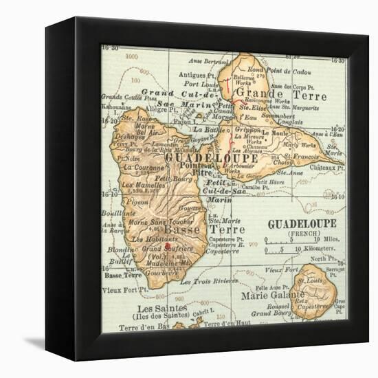 Plate 118. Inset Map of Guadeloupe (French)-Encyclopaedia Britannica-Framed Stretched Canvas