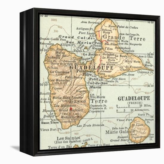 Plate 118. Inset Map of Guadeloupe (French)-Encyclopaedia Britannica-Framed Stretched Canvas