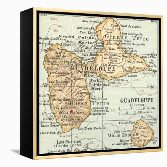 Plate 118. Inset Map of Guadeloupe (French)-Encyclopaedia Britannica-Framed Stretched Canvas