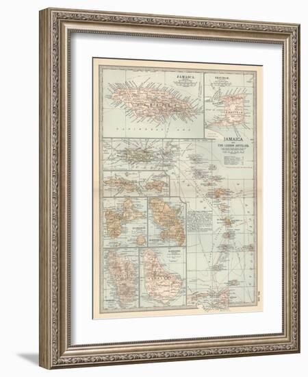 Plate 118. Map of Jamaica and the Lesser Antilles-Encyclopaedia Britannica-Framed Art Print