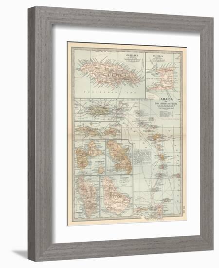 Plate 118. Map of Jamaica and the Lesser Antilles-Encyclopaedia Britannica-Framed Art Print