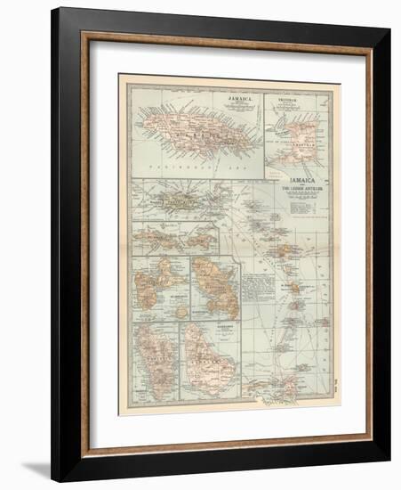 Plate 118. Map of Jamaica and the Lesser Antilles-Encyclopaedia Britannica-Framed Art Print