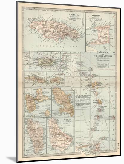 Plate 118. Map of Jamaica and the Lesser Antilles-Encyclopaedia Britannica-Mounted Art Print