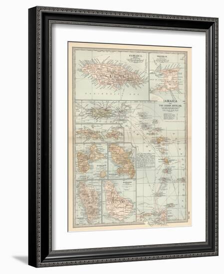 Plate 118. Map of Jamaica and the Lesser Antilles-Encyclopaedia Britannica-Framed Art Print