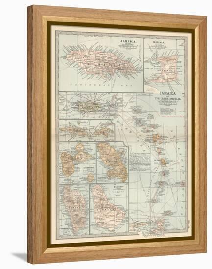 Plate 118. Map of Jamaica and the Lesser Antilles-Encyclopaedia Britannica-Framed Stretched Canvas
