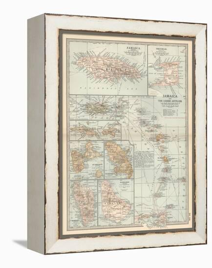 Plate 118. Map of Jamaica and the Lesser Antilles-Encyclopaedia Britannica-Framed Stretched Canvas