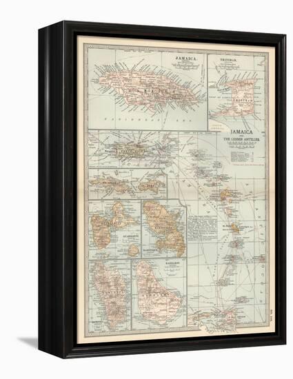 Plate 118. Map of Jamaica and the Lesser Antilles-Encyclopaedia Britannica-Framed Stretched Canvas