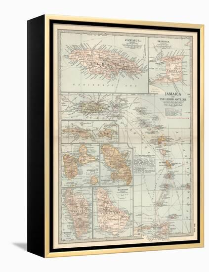 Plate 118. Map of Jamaica and the Lesser Antilles-Encyclopaedia Britannica-Framed Stretched Canvas