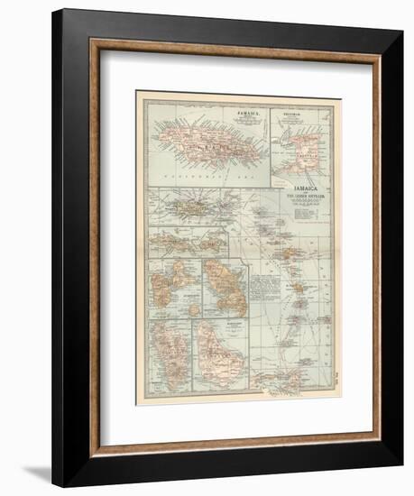 Plate 118. Map of Jamaica and the Lesser Antilles-Encyclopaedia Britannica-Framed Premium Giclee Print