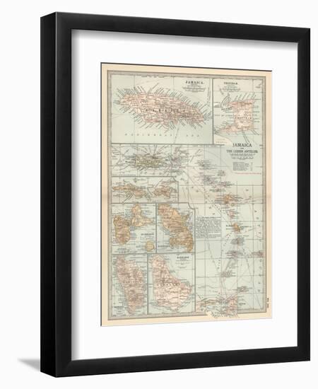 Plate 118. Map of Jamaica and the Lesser Antilles-Encyclopaedia Britannica-Framed Premium Giclee Print