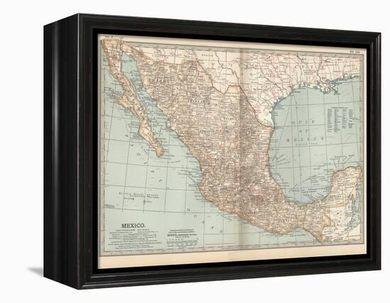 Plate 119. Map of Mexico, 1902. Atlas, Maps-Encyclopaedia Britannica-Framed Stretched Canvas