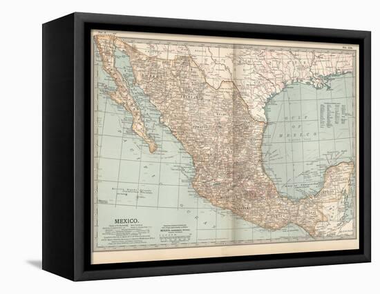 Plate 119. Map of Mexico, 1902. Atlas, Maps-Encyclopaedia Britannica-Framed Stretched Canvas