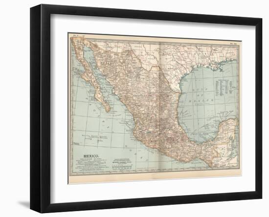 Plate 119. Map of Mexico, 1902. Atlas, Maps-Encyclopaedia Britannica-Framed Art Print