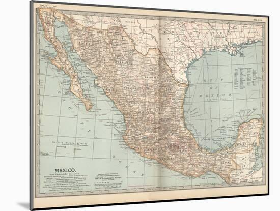 Plate 119. Map of Mexico, 1902. Atlas, Maps-Encyclopaedia Britannica-Mounted Art Print