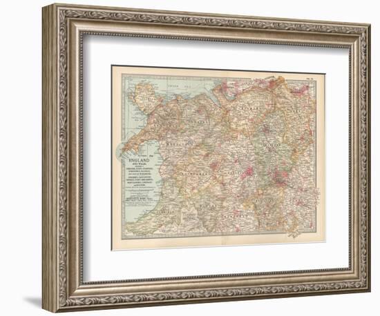 Plate 12. Map of England and Wales-Encyclopaedia Britannica-Framed Art Print