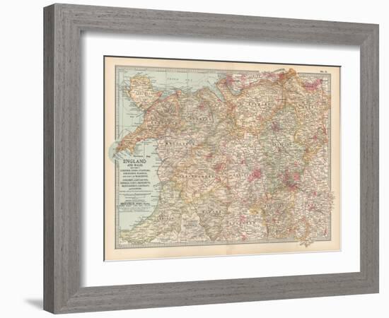 Plate 12. Map of England and Wales-Encyclopaedia Britannica-Framed Art Print