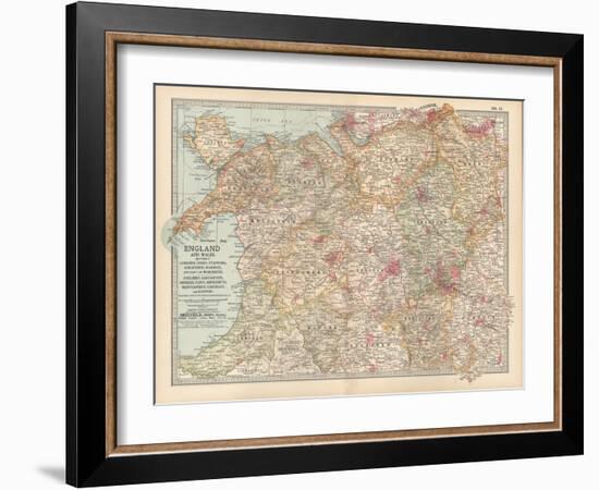 Plate 12. Map of England and Wales-Encyclopaedia Britannica-Framed Art Print
