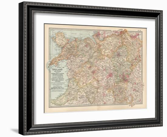 Plate 12. Map of England and Wales-Encyclopaedia Britannica-Framed Art Print