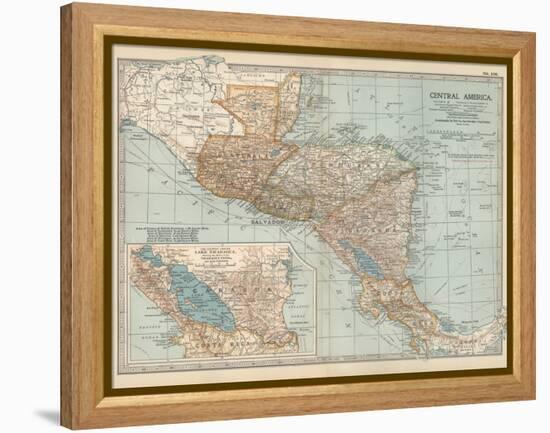 Plate 120. Map of Central America. Guatemala-Encyclopaedia Britannica-Framed Stretched Canvas