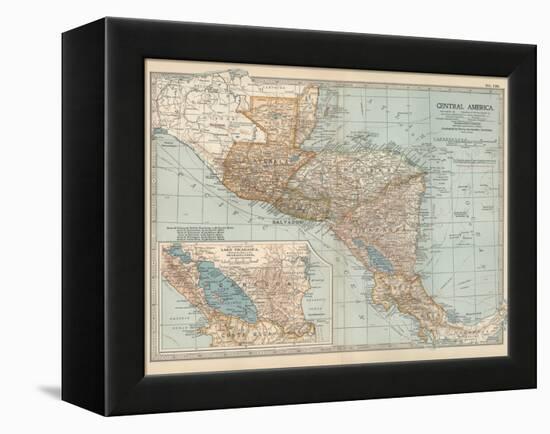 Plate 120. Map of Central America. Guatemala-Encyclopaedia Britannica-Framed Stretched Canvas