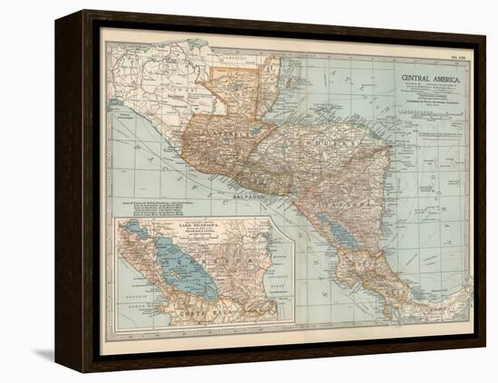 Plate 120. Map of Central America. Guatemala-Encyclopaedia Britannica-Framed Stretched Canvas