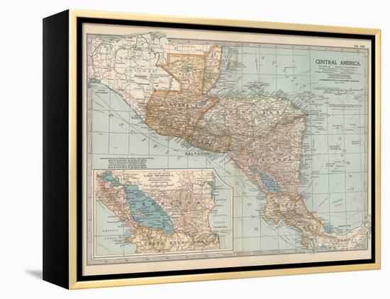 Plate 120. Map of Central America. Guatemala-Encyclopaedia Britannica-Framed Stretched Canvas