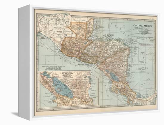 Plate 120. Map of Central America. Guatemala-Encyclopaedia Britannica-Framed Stretched Canvas