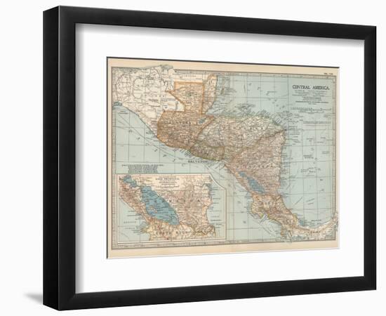 Plate 120. Map of Central America. Guatemala-Encyclopaedia Britannica-Framed Premium Giclee Print